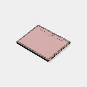 Mit Monogramm Werbeaktion zwischen Schwarz und Ros Post-it Klebezettel