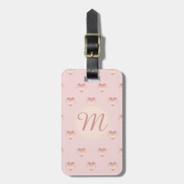 Mit Monogramm Wertvolle Rose Goldenes Herzmuster Gepäckanhänger