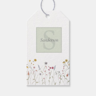 Mit Monogramm Whimsikfarben-Wildblume Geschenkanhänger