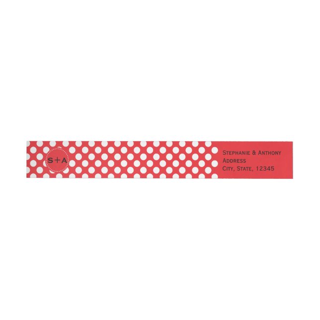 Mit Monogramm White and Red Polka Dot Wedding (Person)
