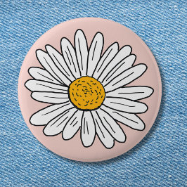 Mit Monogramm White Daisy Floral Button