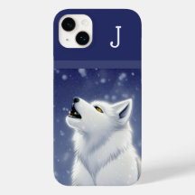 Mit Monogramm White Wolf Howling