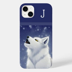 Mit Monogramm White Wolf Howling Case-Mate iPhone 14 Plus Hülle