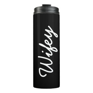 Mit Monogramm Wifey elegantes Thermosbecher