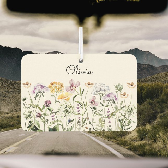 Mit Monogramm Wildblume Garten Autolufterfrischer (In situ)