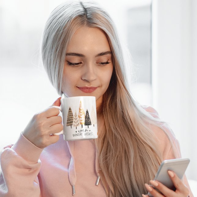 Mit Monogramm Wintergruß: Personalisiert Funny Kaffeetasse (Von Creator hochgeladen)