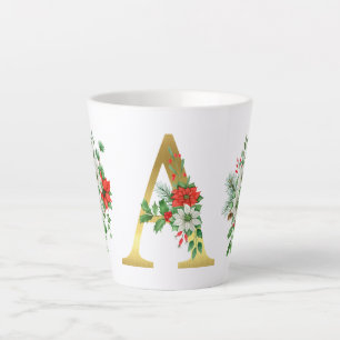 Mit Monogramm Xmas Latte Tasse - Eleganter Goldbri
