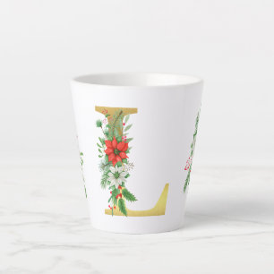Mit Monogramm Xmas-Latte-Tasse-Gold-Brief Milchtasse