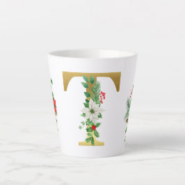 Mit Monogramm Xmas-Latte-Tasse-Gold-Brief Milchtasse