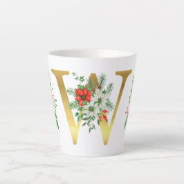 Mit Monogramm Xmas-Latte-Tasse-Gold-Brief Milchtasse