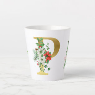 Mit Monogramm Xmas-Latte-Tasse-Gold-Brief Milchtasse