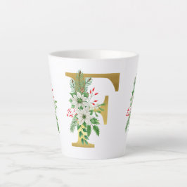 Mit Monogramm Xmas-Latte-Tasse-Gold-Brief Milchtasse