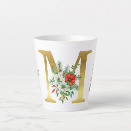 Mit Monogramm Xmas-Latte-Tasse-Gold-Brief Milchtasse