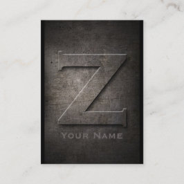 Mit Monogramm Z Geschäfts-Karten des Bronzemetall Visitenkarte