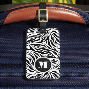 Mit Monogramm Zebra-Streifen Gepäckanhänger