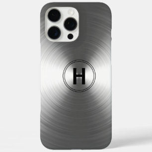 Mit Monogramm, zeitgemäßes Silberstrahlmuster iPhone 16 Pro Max Hülle