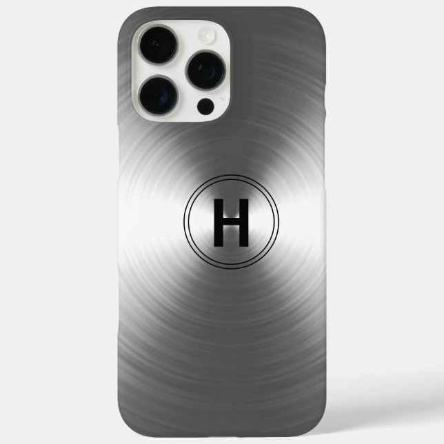 Mit Monogramm, zeitgemäßes Silberstrahlmuster Case-Mate iPhone Hülle (Rückseite)