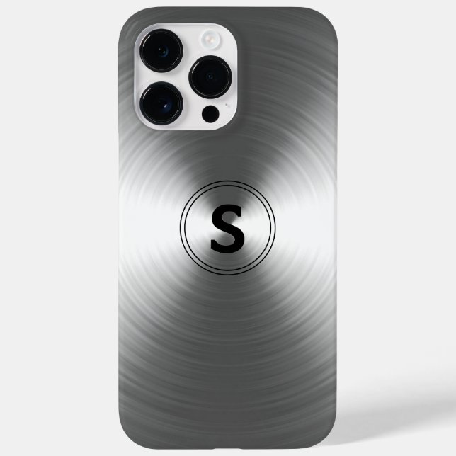 Mit Monogramm, zeitgemäßes Silberstrahlmuster Case-Mate iPhone Hülle (Rückseite)