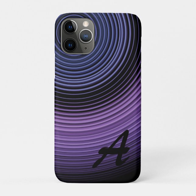 Mit Monogramm zeitgenössisches blaues Abstraktes M Case-Mate iPhone Hülle (Rückseite)