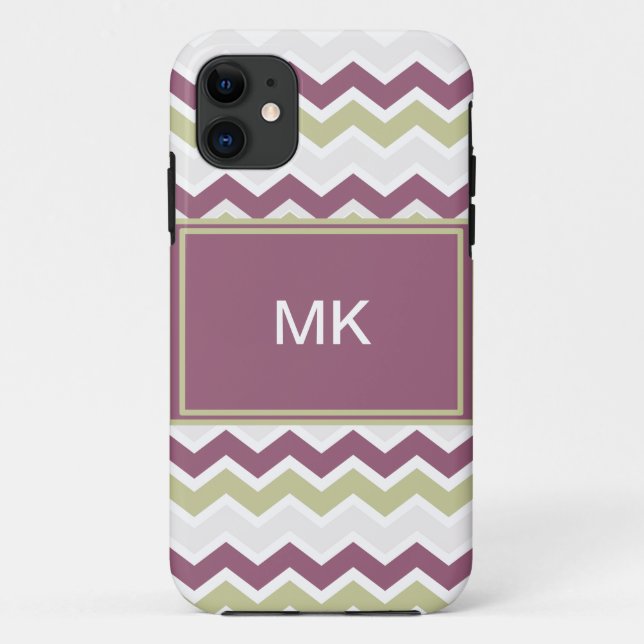 Mit Monogramm Zickzack Brille Case-Mate iPhone Hülle (Rückseite)