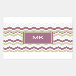 Mit Monogramm Zickzack Brille Rechteckiger Aufkleber