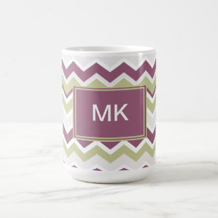 Mit Monogramm Zickzack Brille Tasse