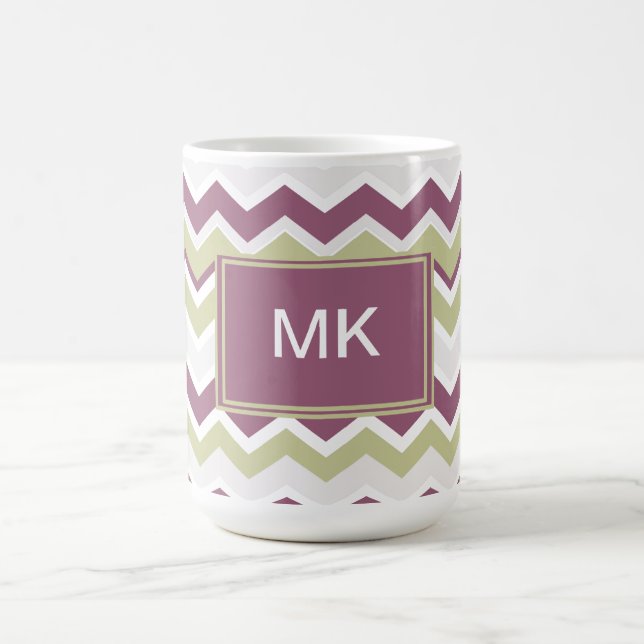 Mit Monogramm Zickzack Brille Tasse (Mittel)