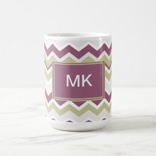 Mit Monogramm Zickzack Ziegelstein Tasse