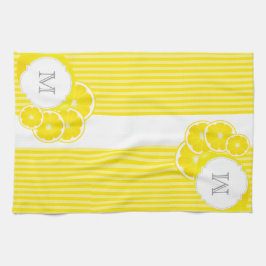 Mit Monogramm Zitronen für Limonade Geschirrtuch