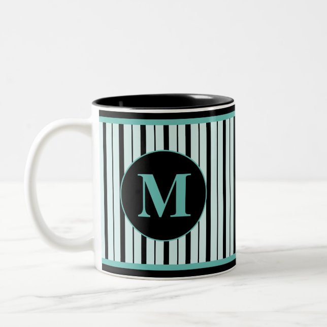 Mit Monogramm Zwei-Tone-Kaffee-Tasse Zweifarbige Tasse (Links)