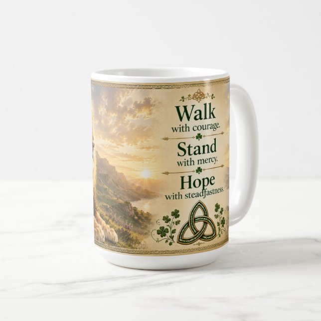 Mit Mut gehen Löwe Kaffeetasse (VorderseiteRechts)