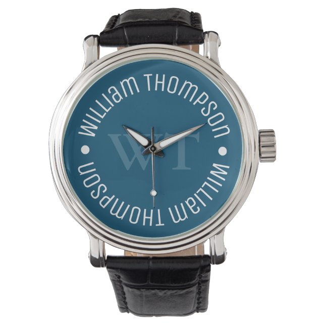 Mit Name (Kreismonogramm) überwachen Armbanduhr (Vorderseite)
