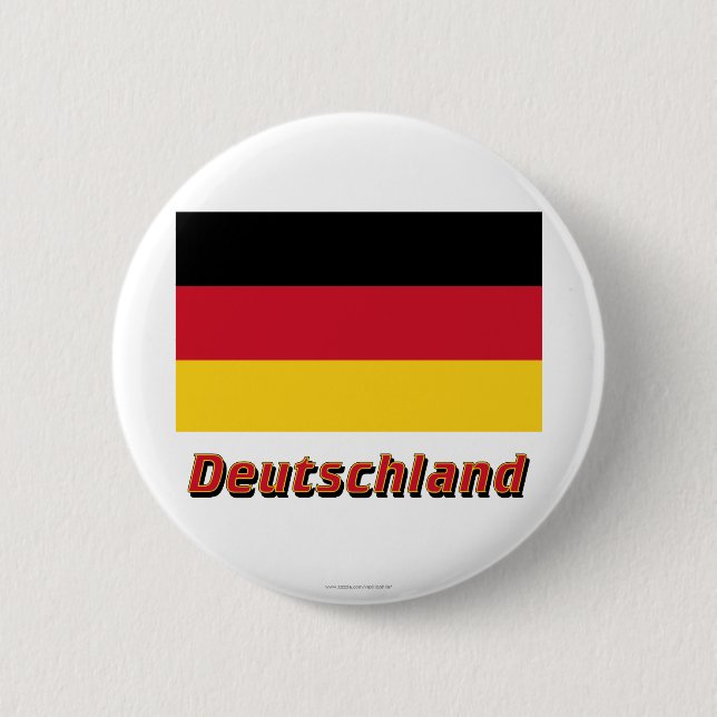 MIT Namen Deutschland Flagge Button (Vorderseite)