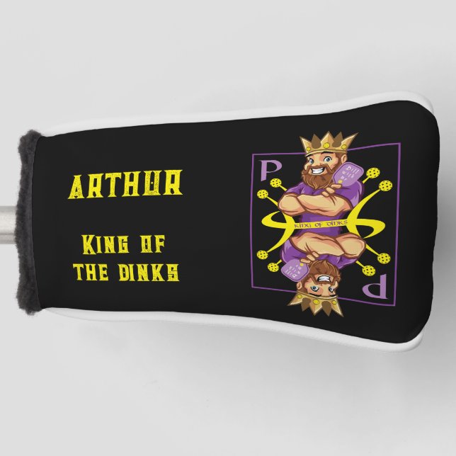 Mit Namen 👑 King-dinks - Pickleball Golf Headcover (Vorderseite)