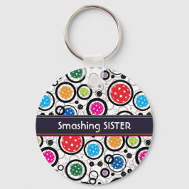 Mit Namen Muster mit Pickleballs Schlüsselanhänger