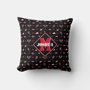 Mit Namen 🎾 schwarz-weiß Tennis 🎾 Kissen