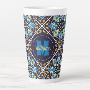 Mit Namen und Anfangs- Azulejos-Fliesen Milchtasse