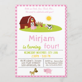 MIT OINK, BAA, CLUCK, MOO FARM GEBURTSTAG EINLADUNG