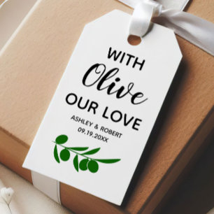 Mit Olive Unsere Liebe , Olivenöl oder Oliven Gesc Geschenkanhänger