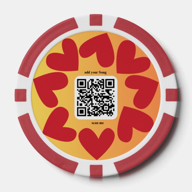 Mit personalisierten Song per QR-code Pokerchips (Vorderseite)
