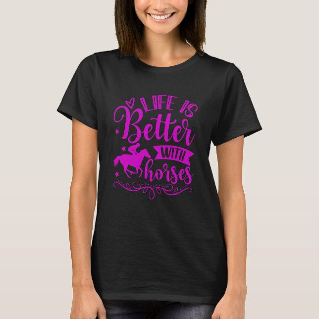 MIT PFERDEN Reiter T-Shirt (Vorderseite)