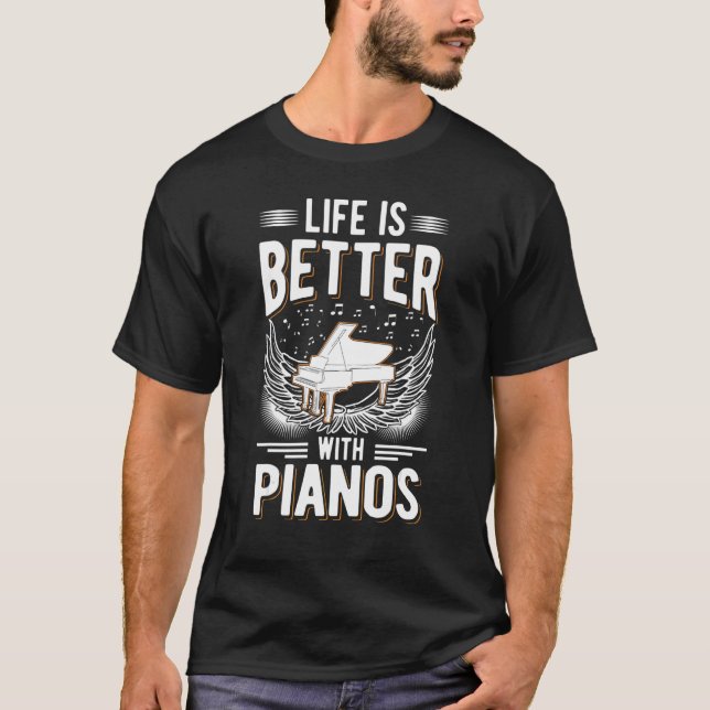 mit Piano Pianist Player T-Shirt (Vorderseite)