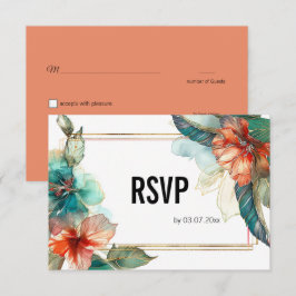 Mit QR-Code Hibisken Serenade Paradies RSVP Karte