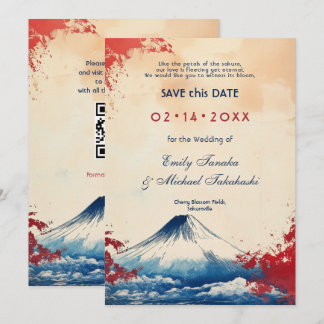 Mit QR-Code Japonesque Harmony mit Fuji Save The Date