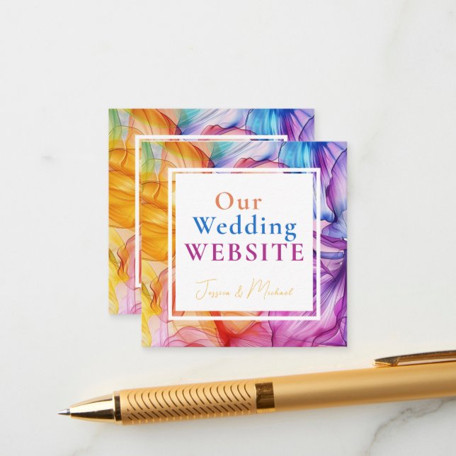 ❤️ mit QR + WebSite-Adresse Ethereal Bloom Begleitkarte (Vorderseite/Rückseite Beispiel)