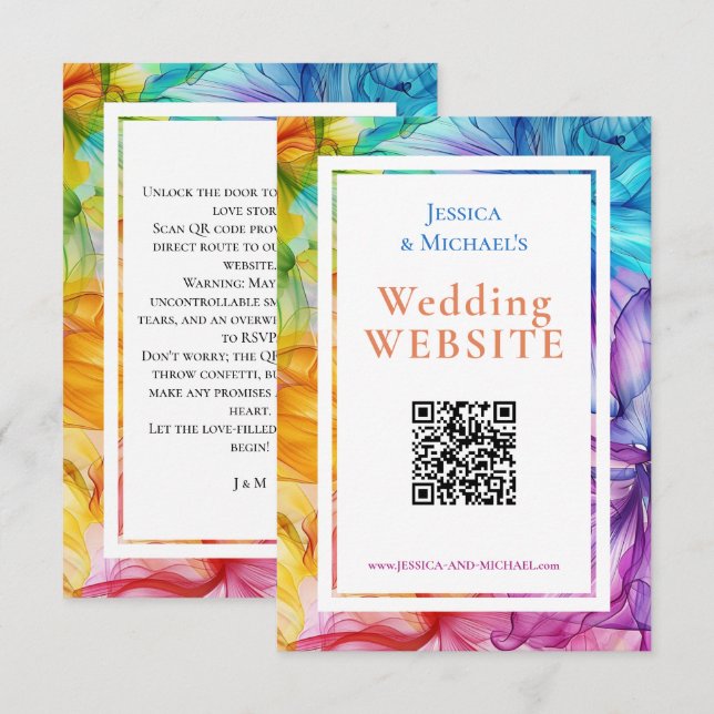 ❤️ mit QR + WebSite-Adresse Ethereal Bloom Begleitkarte (Vorne/Hinten)