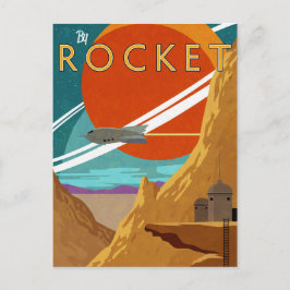 Mit Rakete Postkarte