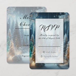 Mit Raureif bedeckte Kiefern im winterlichen Glanz RSVP Karte