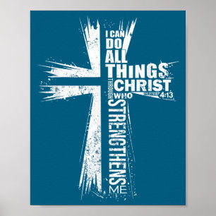 Mit Retro-Vintage-Kreuz-Bibelvers Poster