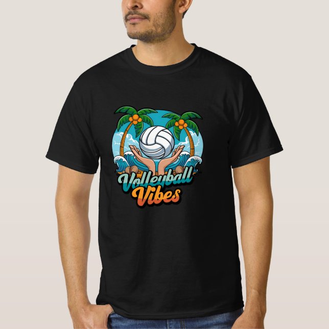 Mit Retro Volleyball Graphics spielen T-Shirt (Vorderseite)
